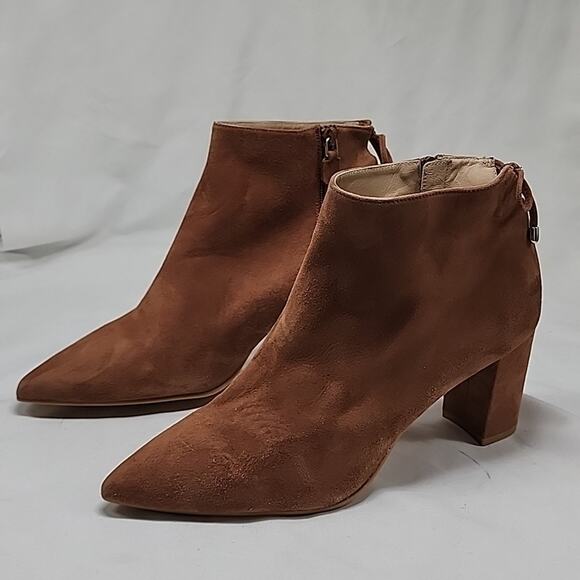 STUART WEITZMAN GARDINER POINTED-TOE SUEDE ANKLE BOOTS LADIES 10.5 NWOB - Picture 2 of 16
